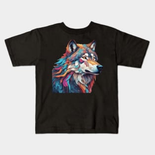 Surrealism art style of a Timber Wolf Kids T-Shirt